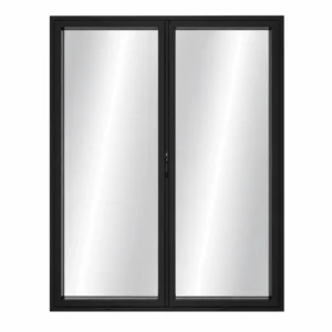 2 panel bifold door in color black folding to the left