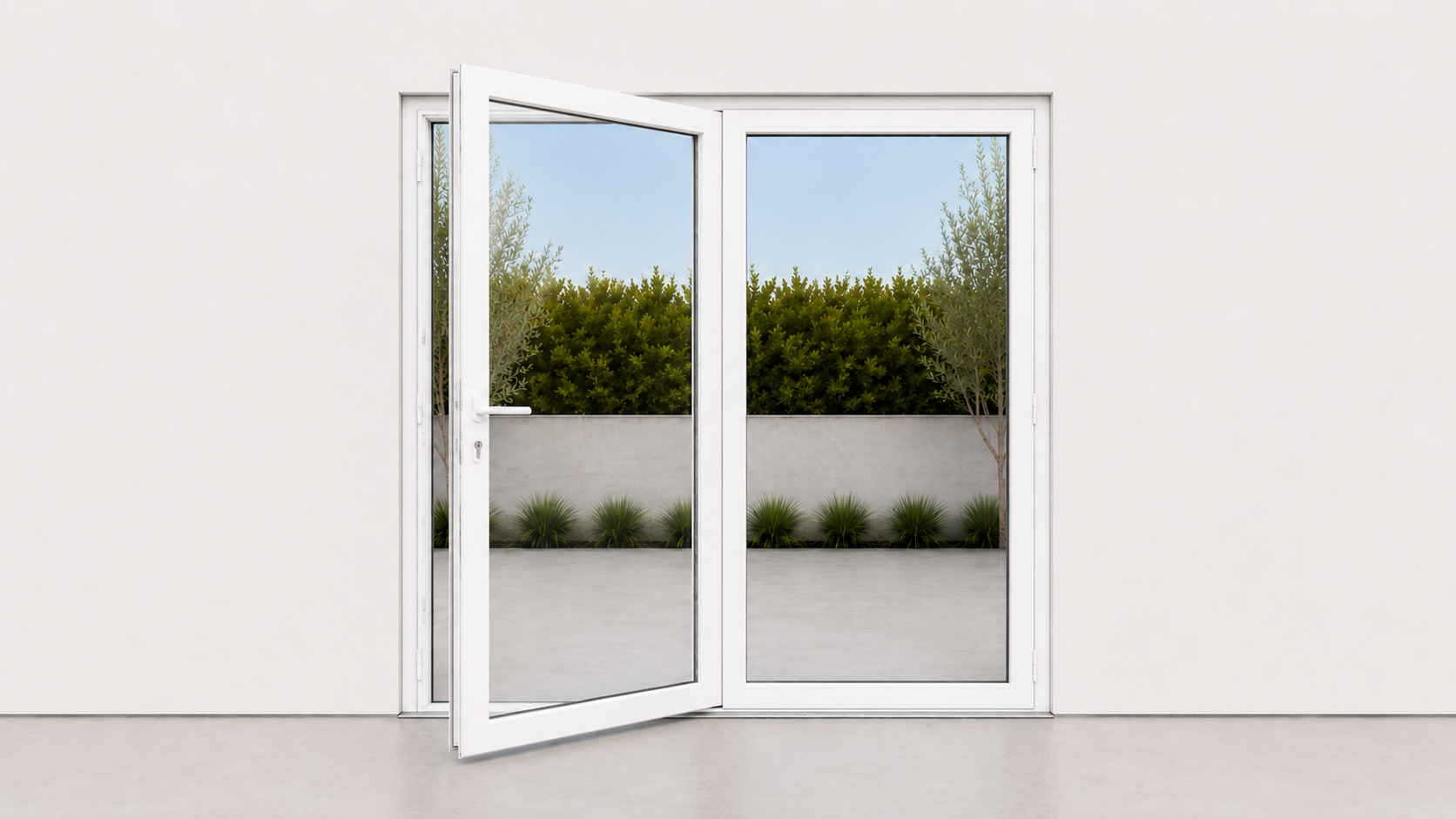 2 panel open white