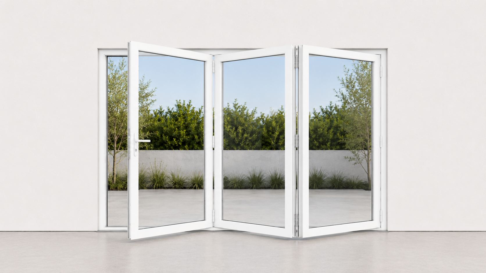 3 panel open white