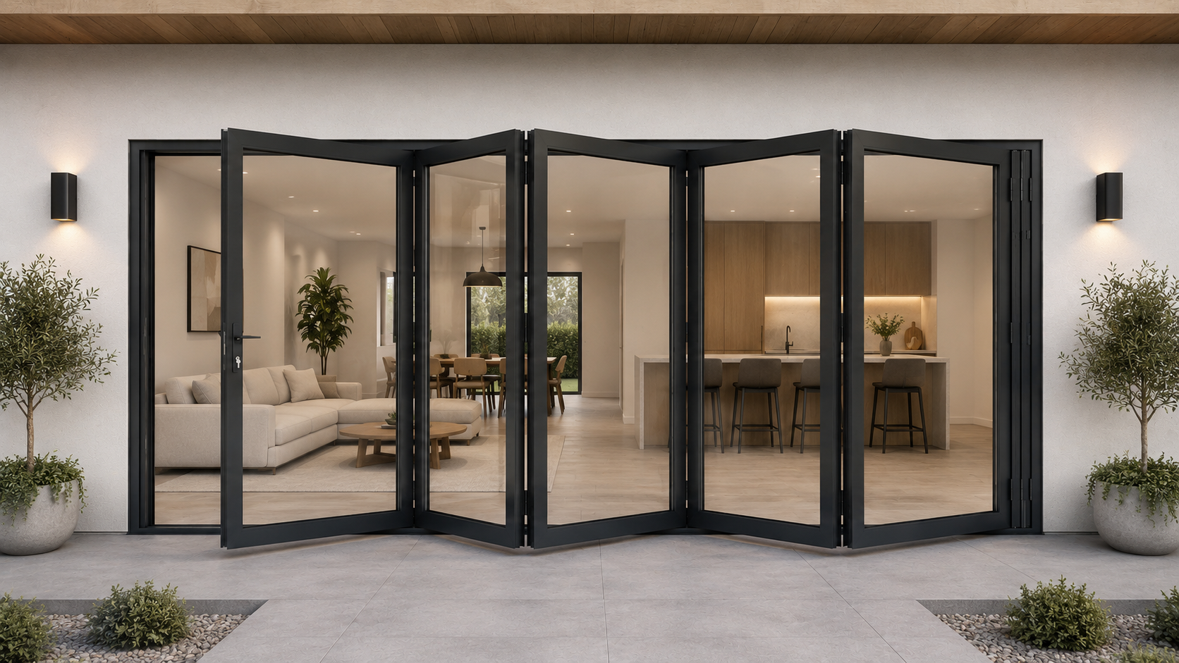 5 panel bifold door open 1